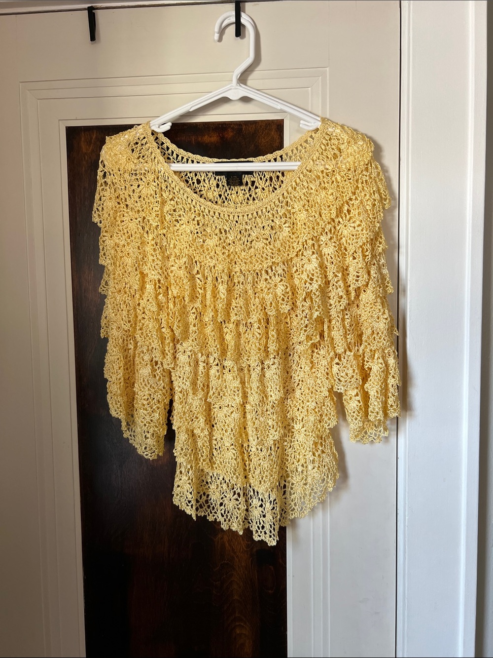 Crochet Ruffle Women's Top - Yellow